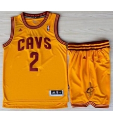 Cleveland Cavaliers 2 Kyrie Irving Yellow Revolution 30 Swingman Jerseys Shorts NBA Suits