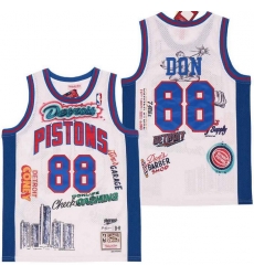 Men B&R Remix Jersey Pistone 88 Don White Throwback Jersey Men B&R Remix Jersey Pistone 88 Don White Throwback Jersey