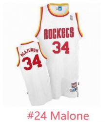 Men Mitchell and Ness Houston Rockets 24 Malone White Throwback NBA Jersey Men Mitchell and Ness Houston Rockets 24 Malone White Throwback NBA Jersey
