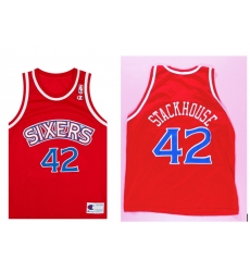 Men Sixers Stackhouse #42 Red Stitched NBA Jersey Men Sixers Stackhouse #42 Red Stitched NBA Jersey