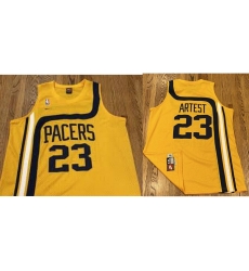 Pacers #23 Artest yellow jersey Pacers #23 Artest yellow jersey