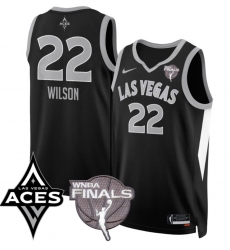 WNBA ACES Wilson #22 Black FINALS Patch Basketball Jersey