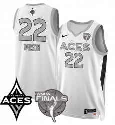 WNBA ACES Wilson #22 White FINALS Patch Basketball Jersey