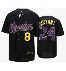 Youth Mamba 8 24 Kobe Bryant Black Base Ball Jersey Youth Mamba 8 24 Kobe Bryant Black Base Ball Jersey