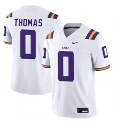 Men LSU Tigers Zavion Thomas #0 White Stitched NCAA Jersey