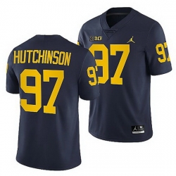 Michigan Wolverines Aidan Hutchinson Navy Home Men'S Jersey