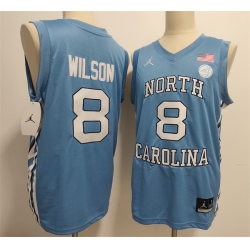 Men North Carolina Tar Heels  8 Caleb Wilson Blue Limited College Stitched Jersey