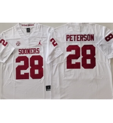 Men Oklahoma Sooners #28 Adrian Peterson White Stitched NCAA Jersey Men Oklahoma Sooners #28 Adrian Peterson White Stitched NCAA Jersey