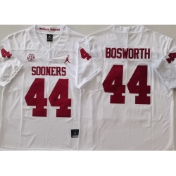 Men Oklahoma Sooners White #44 Brian BOSWORTH Stitched NCAA Jersey