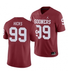 Oklahoma Sooners Marcus Hicks Crimson College Football Men'S Jersey Oklahoma Sooners Marcus Hicks Crimson College Football Men'S Jersey