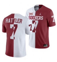 Oklahoma Sooners Spencer Rattler White Crimson Split Men'S Jersey Oklahoma Sooners Spencer Rattler White Crimson Split Men'S Jersey