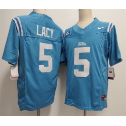 Men Ole Miss Rebels  5 Kewan Lacy Blue 2026 F U S E  Stitched jersey