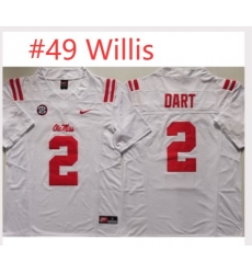 Men Ole Miss Rebels White Patrick Willis #49 white Stitched NCAA Jersey