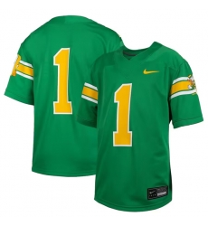Men Oregon Ducks 1 Green Stitched Jersey