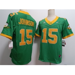 Men Oregon Ducks 15 Tez Johnson Green 2024 F U S E  Stitched Jersey