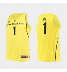 Men Oregon Ducks Bol Bol Yellow Authentic College Basketball Jersey Men Oregon Ducks Bol Bol Yellow Authentic College Basketball Jersey