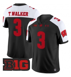 Men Youth Wisconsin Badgers 3 Tawee Walker Black Alternate 2024 Vapor Limited Jersey All Stitched Men Youth Wisconsin Badgers 3 Tawee Walker Black Alternate 2024 Vapor Limited Jersey All Stitched