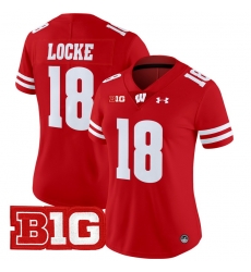 Women Wisconsin Badgers 18 Braedyn Locke Red 2024 Vapor Limited Jersey All Stitched