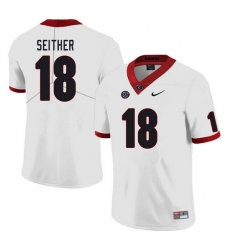 Men #18 Brett Seither Georgia Bulldogs College Football Jerseys Sale-White Men #18 Brett Seither Georgia Bulldogs College Football Jerseys Sale-White