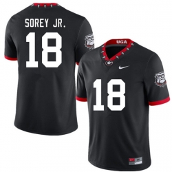 Men #18 Xavian Sorey Jr. Georgia Bulldogs 100th Anniversary College Football Jerseys Sale-100th Black