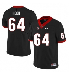 Men #64 Jacob Hood Georgia Bulldogs College Football Jerseys Sale-Black Anniversary