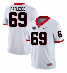 Men #69 Tate Ratledge Georgia Bulldogs College Football Jerseys Stitched-White Men #69 Tate Ratledge Georgia Bulldogs College Football Jerseys Stitched-White