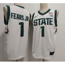 Men Michigan State Spartans Green  1 Jeremy Fears Jr  White Stitched Jersey