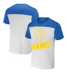 Men Los Angeles Rams Cream Blue X Darius Rucker Collection Colorblocked T Shirt Men Los Angeles Rams Cream Blue X Darius Rucker Collection Colorblocked T Shirt