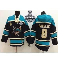 Men San Jose Sharks 8 Joe Pavelski Black Sawyer Hooded Sweatshirt 2016 Stanley Cup Final Patch Stitched NHL Jersey Men San Jose Sharks 8 Joe Pavelski Black Sawyer Hooded Sweatshirt 2016 Stanley Cup Final Patch Stitched NHL Jersey