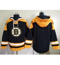 Men's Boston Bruins Blank Black Ageless Must-Have Lace-Up Pullover Hoodie Men's Boston Bruins Blank Black Ageless Must-Have Lace-Up Pullover Hoodie