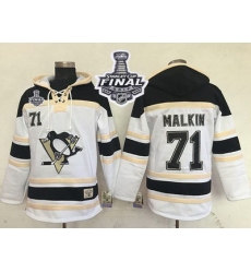 Men Pittsburgh Penguins 71 Evgeni Malkin White Sawyer Hooded Sweatshirt 2017 Stanley Cup Final Patch Stitched NHL Jersey Men Pittsburgh Penguins 71 Evgeni Malkin White Sawyer Hooded Sweatshirt 2017 Stanley Cup Final Patch Stitched NHL Jersey