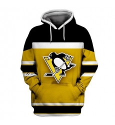 Men Pittsburgh Penguins Yellow All Stitched Hooded Sweatshirt Men Pittsburgh Penguins Yellow All Stitched Hooded Sweatshirt