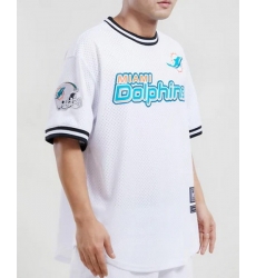 Custom MEN NFL Miami Dolphins Jersey LOGO CLASSIC MESH BUTTON UP SHIRT White