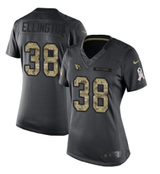 Nike Cardinals #38 Andre Ellington Black Womens Stitched NFL Limited 2016 Salute to Service Jersey Nike Cardinals #38 Andre Ellington Black Womens Stitched NFL Limited 2016 Salute to Service Jersey