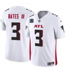 Men Atlanta Falcons 3 Jesse Bates III White 2025 F U S E With 4 Star C Patch Vapor Untouchable Limited Stitched Football Jersey