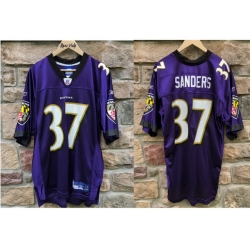 Men 2004 Deion Sanders Baltimore Ravens #37 Reebok Brand Purple Stitched NFL Jersey