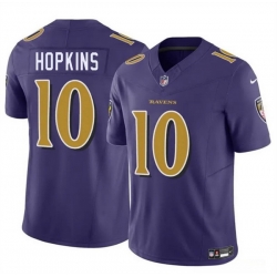 Men Baltimore Ravens 10 DeAndre Hopkins Purple 2025 F U S E Vapor Limited Football Jersey