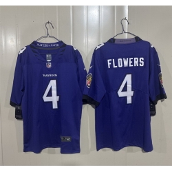 Men Baltimore Ravens  4 Zay Flowers Purple 2026 Vapor Stitched Limited Football Jersey