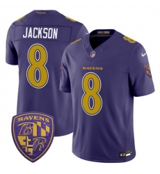 Men Baltimore Ravens 8 Lamar Jackson Purple 2026 F U S E Alternate Vapor Stitched Limited Football Jersey Men Baltimore Ravens 8 Lamar Jackson Purple 2026 F U S E Alternate Vapor Stitched Limited Football Jersey