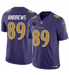 Men Baltimore Ravens 89 Mark Andrews Purple 2025 F U S E  With John Madden Patch Limited Football Jersey