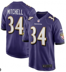 Men Baltimore Ravens Nike Keaton Mitchell Purple F U S E Stitched NFL Jersey