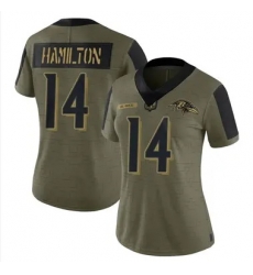 Men Women Youth Baltimore Ravens 14 Kyle Hamilton Salute To Service Stitched Jersey