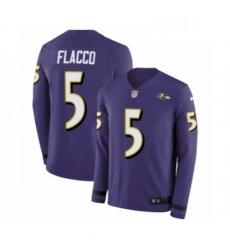 Mens Nike Baltimore Ravens 5 Joe Flacco Limited Purple Therma Long Sleeve NFL Jersey Mens Nike Baltimore Ravens 5 Joe Flacco Limited Purple Therma Long Sleeve NFL Jersey