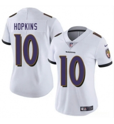 Women Baltimore Ravens 10 DeAndre Hopkins White Vapor Football Jersey