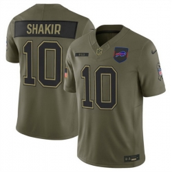 Men Buffalo Bills 10 Khalil Shakir Olive 2025 F U S E  Salute to Service Limited Stitched Football Jersey