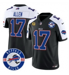 Men Buffalo Bills 17 Josh Allen Black Alternate F U S E  4 Star C With Est  1960 Patch Vapor Untouchable Limited Stitched Football Jersey