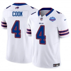 Men Buffalo Bills 4 James Cook White 2025 F U S E  With Farewell Patch Vapor Untouchable Limited Stitched Football Jersey