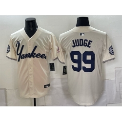 Men New York Yankees  99 Aaron Judge Cream Limited Stitched Baseball Jersey