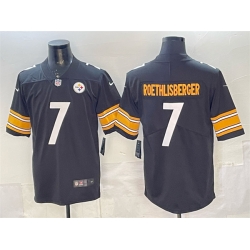Men Pisttburgn Steelers 7 Ben Roethlisberger Black Vapor Untouchable Limited Stitched Football Jersey