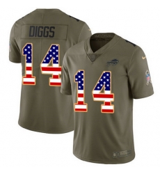 Nike Bills 14 Stefon Diggs Olive USA Flag Men Stitched NFL Limited 2017 Salute To Service Jersey Nike Bills 14 Stefon Diggs Olive USA Flag Men Stitched NFL Limited 2017 Salute To Service Jersey